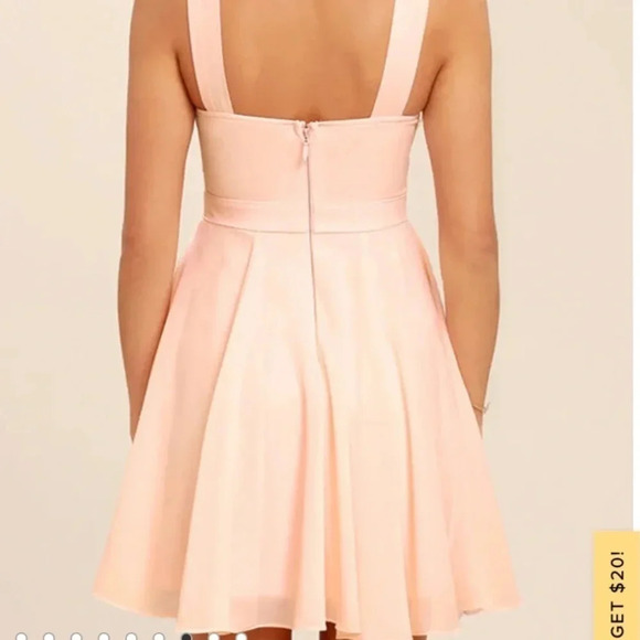 Lulus Forevermore Skater Peach Dress size XS halter neckline bodice - Picture 4 of 10